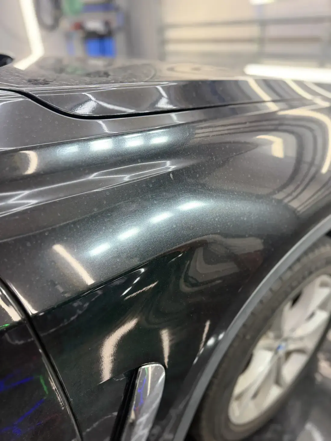 Front fender before paint correction in Panama City FL