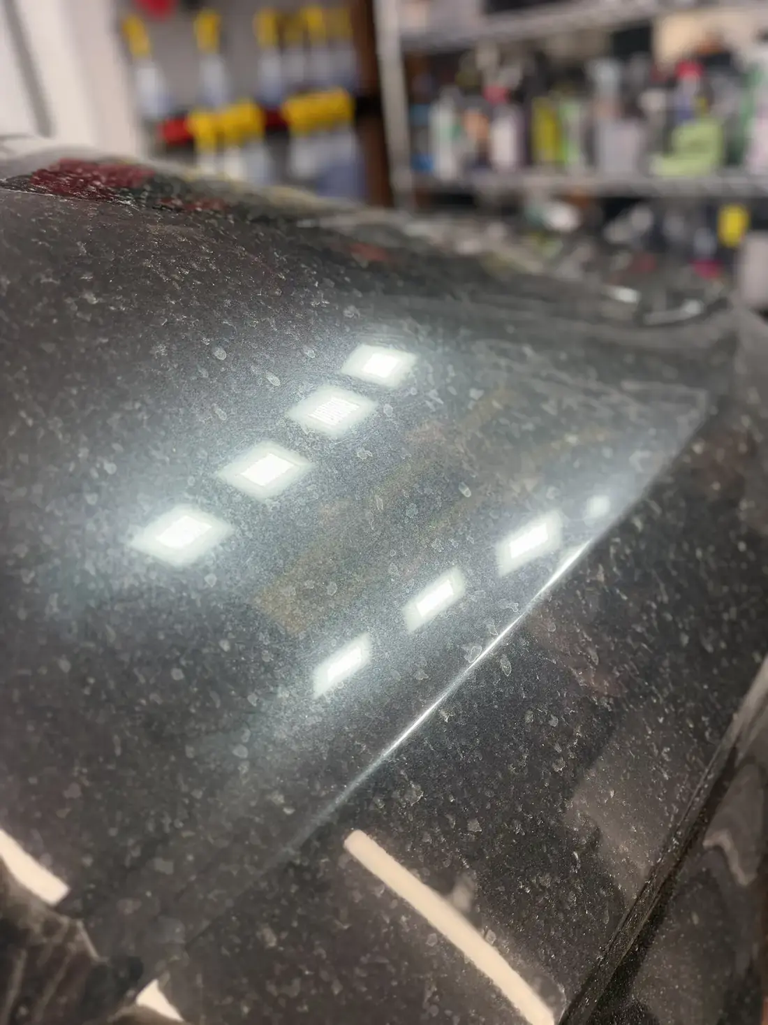 Across the hood before paint correction in Panama City FL
